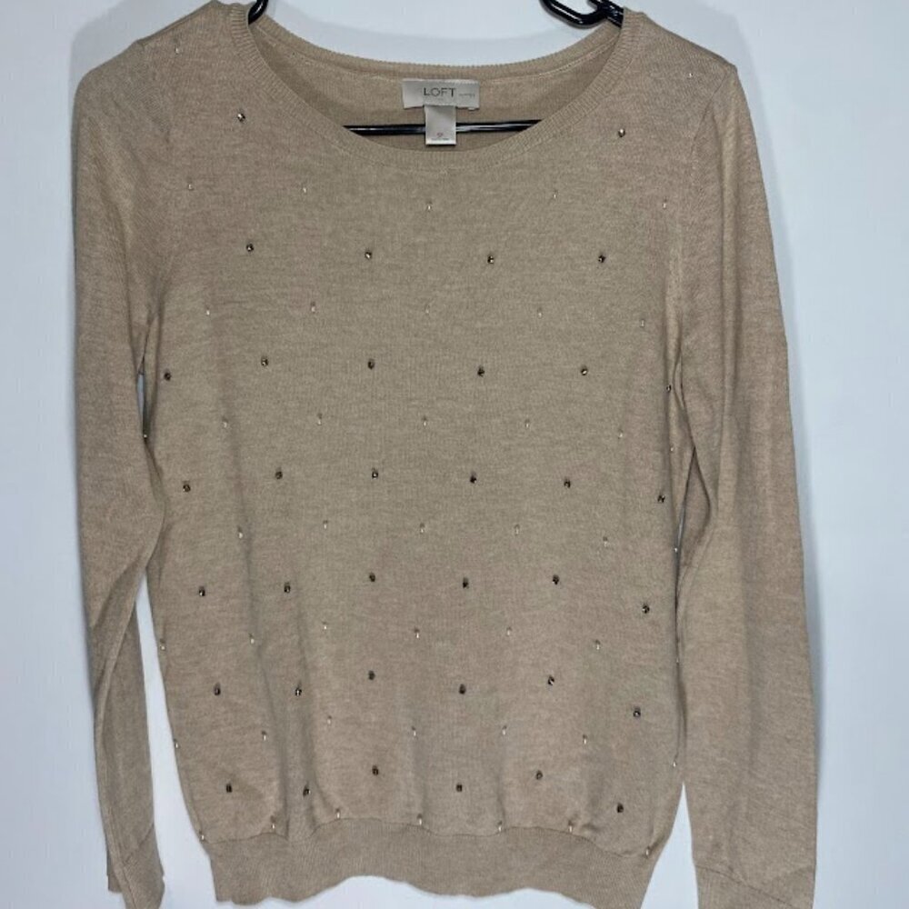 LOFT Rhinestone Crewneck Sweater